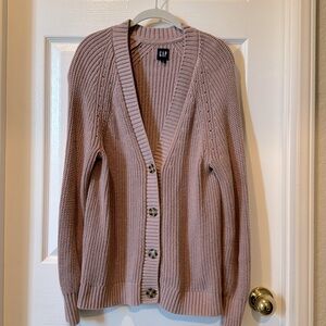 Gap oversized rose/mauve knit cardigan S